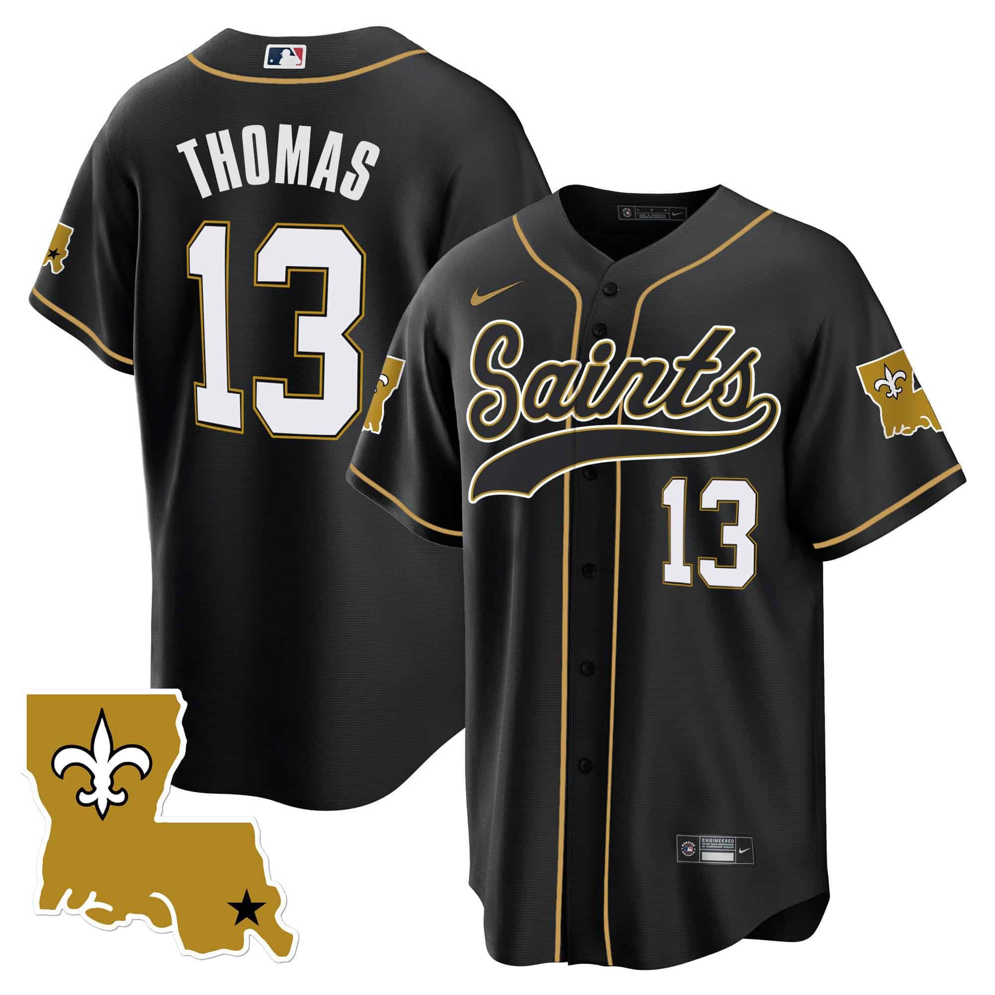 Men New Orleans Saints 13 Thomas Black 2024 Nike 1987 Legacy Cool Base NFL Jersey style 1